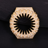 Boîtier de montre en laiton serti de diamants VVS Moissanite pour Casio G-Shock GA2100, compatible avec les pièces de montre en or et argent, vente en gros