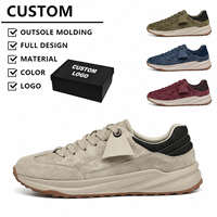 Chaussures de marche décontractées pour hommes à bout large, en microfibre, semelle épaisse, respirantes, légères, avec logo personnalisé
