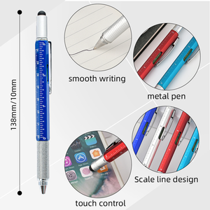 Stationery 6-in-1 Multi-Functional Plastic Promotional Logo Ballpoint Pen Spirit Level Gauge Screwdriver 1.0mm Writing <strong>Animal</strong> - Product Image 3