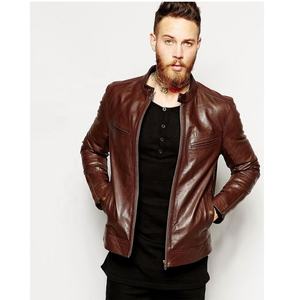 Veste de moutarde en cuir véritable,, Pakistan de haute qualité pour hommes à la mode - Product Image 5