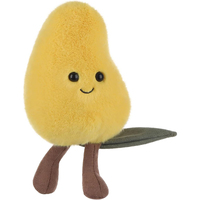 Peluche personnalisée en forme de mangue jaune duveteuse, jouet en peluche mignon avec feuille pour enfants, prix d'usine