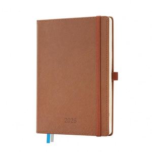 A5 <b>Spiral</b> <b>Bound</b> Leather Cover Eco-Friendly Organizer/Planner <b>Notebook</b> Gold Foil Logo Customization Printed Design High Aesthetic - Product Image 1