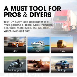 Topdon BT200 12V 24V thâm quyến chuyên nghiệp Xách Tay Xe Máy biến tần Điện tử máy tính xách tay pin Tester <span class=keywords><strong>Analyzer</strong></span> cho xe ô tô - Product Image 3