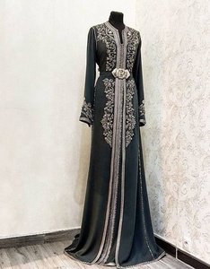 Robe Caftan élégante, dernier modèle, tenue de soirée et de mariage, belle robe avec des perles de cristal décoratives en pierre, travail, 2021 - Product Image 1