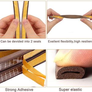 Tự dính EPDM cách âm bọt băng & con dấu Dải 9x6mm 6M thời tiết Tước cho cửa sổ & cửa khung cửa bọt con dấu dải - Product Image 5