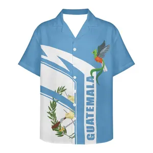 Zomer Hawaiiaanse Shirts Guatemala Vlag Kunst Heren Oversized Strandkleding Unisex Fashion Korte Mouwen Tops Drop Shipping