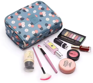 Wholesale Large Capacity Terylene Portable Travel Toiletry Organizer Bag Waterproof Cosmetic <b>Makeup</b> Storage with Hook - Product Image 1