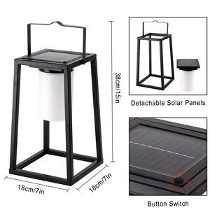 Lanterne solaire d'extérieur portable, LED ultra-lumineuse, lampe de chevet, étanche IP44, idéale pour patio, cheminée et jardin - Product Image 4