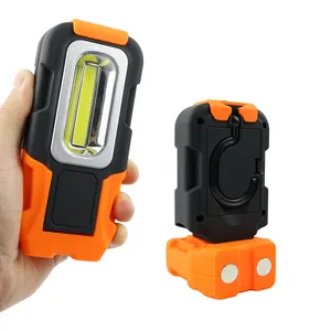 Battery Powered 3 W COB Led Work Light Portable Folding Car Repair Light With Magnet