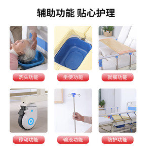 Tezu Manual Hospital <b>Bed</b> Stainless Steel Hand Crank <b>Adjustable</b> For Patients And Elderly Care - Product Image 2