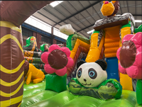 Grand château gonflable sur le thème du zoo toboggan gonflable Playhouse Jungle Fun City Playground Parc d'attractions pour les enfants