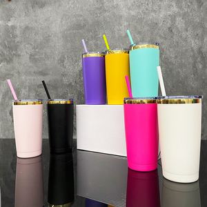 Custom LogoBulk Stainless Steel Powder Coated Vacuum Insulated Colorful Mirror Gold Plated 20oz Tumbler for Laser Engraving - Product Image 4