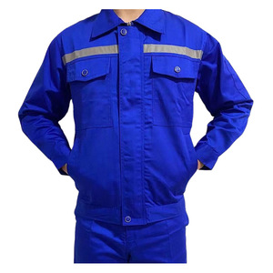 Vêtements de travail en pur coton à manches longues avec bande réfléchissante, uniforme rouge pour la réparation automobile, la station-service, vêtements de protection du travail - Product Image 2
