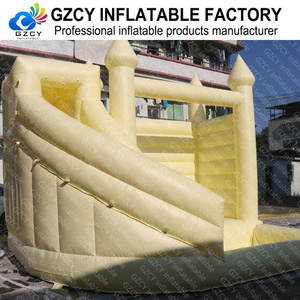 Château gonflable jaune avec piscine, design populaire pour enfants, en PVC, pour usage commercial, facile à installer - Product Image 2