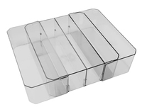 Kaipo-Grand plateau acrylique, diviseur à 7 sections, porte-monnaie portable pliable, organisateur de stockage d'argent pour le maquillage, 8.5x17cm