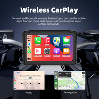 Navigasi Sepeda Motor Layar IPS 6,25 Inci Lepas Pasang Cepat Wireless CarPlay Android Auto Dual Lens TPMS IP67 Tahan Air DVR