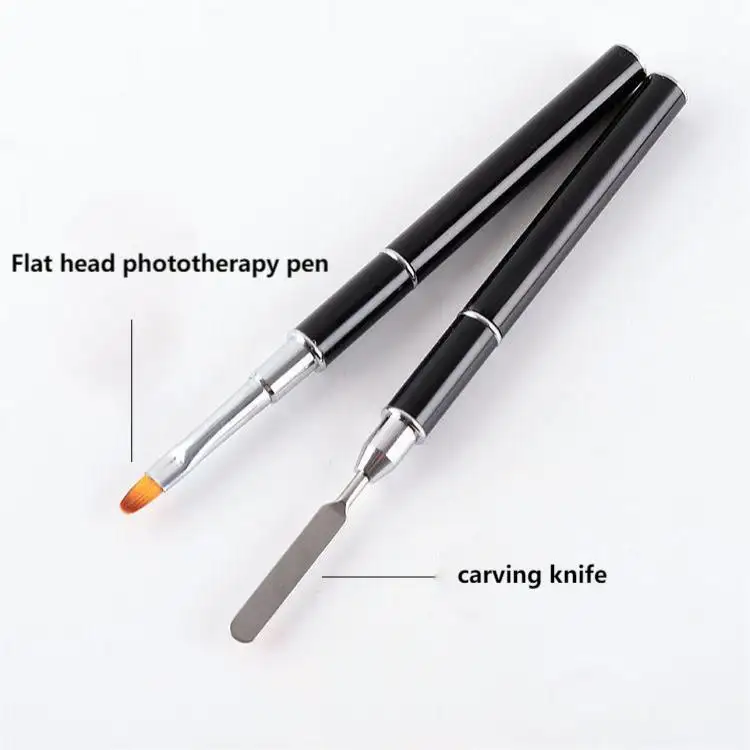 Инструменты для тиснения, светлая терапевтическая ручка, набор пикселей, Гель-лак для ногтей, двухсторонний набор кистей для дизайна ногтей