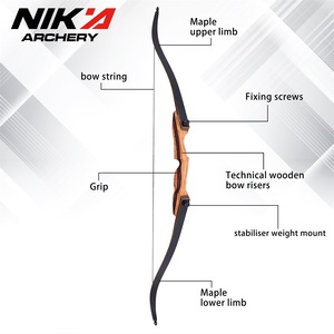 <span class=keywords><strong>Arc</strong></span> à poulies en bois Nika Archery 20-60 LBS pour chasseurs, tir en plein air, <span class=keywords><strong>chasse</strong></span>, 62-64 pouces, <span class=keywords><strong>arc</strong></span> recurve démontable - Product Image 4
