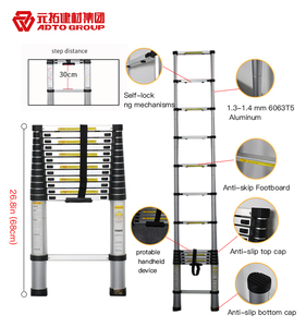 Échelle télescopique professionnelle Simple Chelle Pliabke, 9 marches, en aluminium, conforme à la norme EN131 - Product Image 1