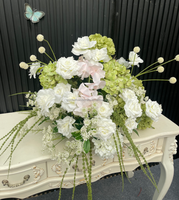 Boule de fleurs artificielles réalistes pour mariage, boule de fleurs élégante verte, centre de table, décoration florale pour événements de mariage
