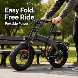 Vélo électrique pliable vintage 20 pouces, double moteur, double batterie, pneus larges 4.0 pour la neige, la plage, tout terrain, hors route LT-011 - Product Image 3