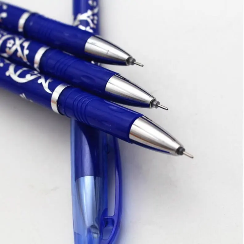 Заводская изготовленная на заказ новая стираемая черная ручка с легким стержнем 0,5 полностью игольчатая гелевая ручка с синим нагревом