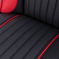 Chaise de bar JOHOOFURNITURE en cuir PU noir et rouge, style racing, avec garniture, hauteur réglable, pour comptoir, vente en gros, usage commercial pour pub