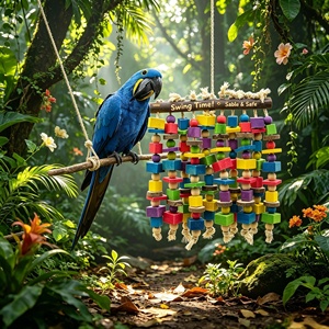 Juguete Duradero y Natural para Loros, para Masticar y Buscar Alimentos, con Cadena de Acero Inoxidable, Colorantes Comestibles, Apto para Todo Tipo de Loros - Product Image 4