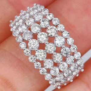 Anello vintage cavo da donna con design intarsiato scintillante, gioielli eleganti e alla moda - Product Image 2