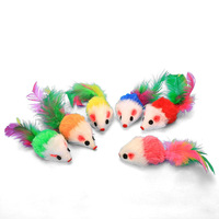 Jouet interactif pour chaton et chat, souris en peluche colorée et écologique, jouet à mâcher pour chat, mini souris artificielle qui grince, jouets pour animaux de compagnie