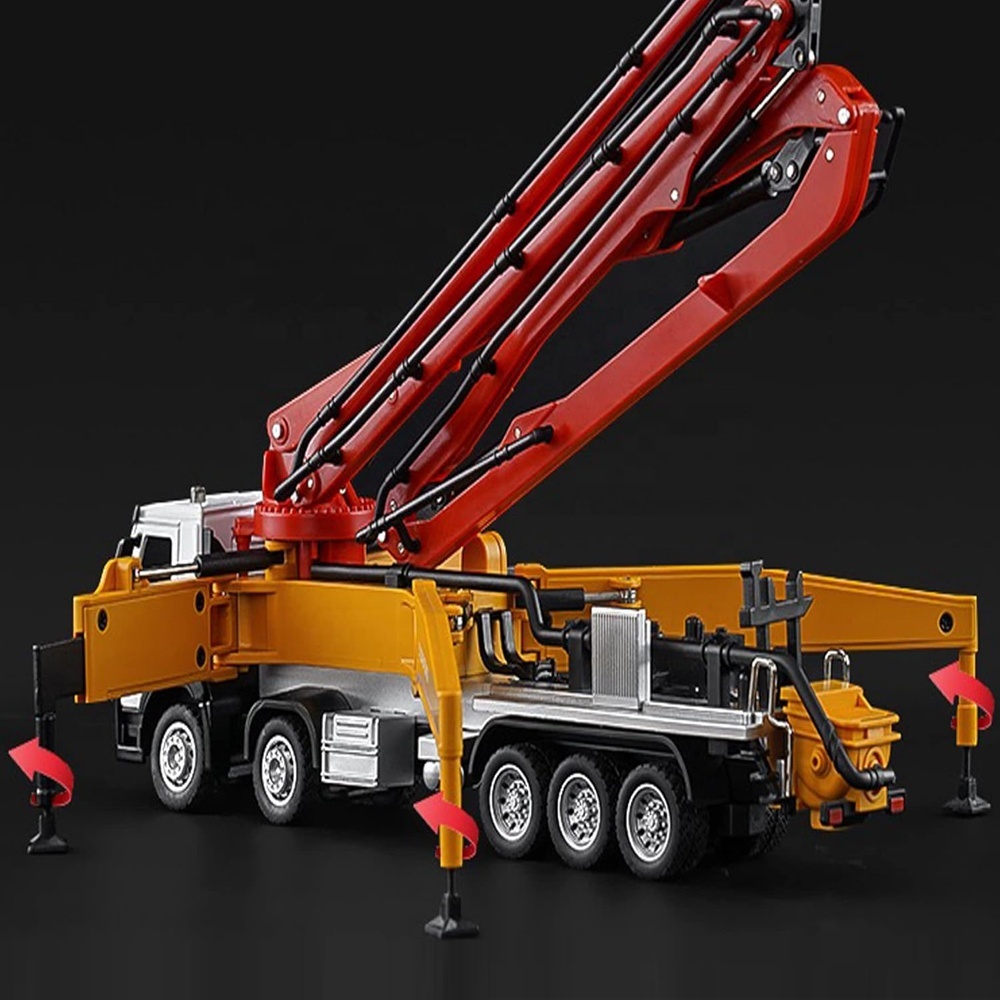 HUINA 1709 Metal Concrete Pump Truck Construction Vehicles Toys 1