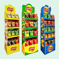 Présentoir de supermarché personnalisé en PVC, présentoir en mousse PVC pour noix, pop-corn, gâteaux, pain, chips, snacks