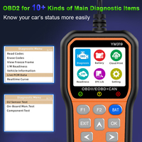 Herramienta de Diagnóstico para Automóviles YM319 OBD2 ELM327, Lector y Escáner de Códigos de Automóviles con Voltaje de 12 V