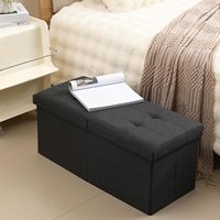 Pouf de rangement pliable moderne en PVC avec housse amovible pour chambre et salon