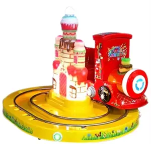 Máquinas de jogo de balanço para crianças, mais popular, mini-trem para castelo, passeio infantil, com moedas