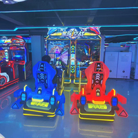 Máquina de Juego Arcade de Metal con Monedas, Simulador de Vuelo Force Motion, Batalla de Disparos para 2 Jugadores con Sensor de Movimiento