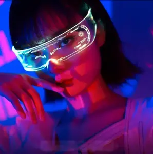 Óculos de LED futuristas iluminados para adultos, óculos luminosos para festas, novidade