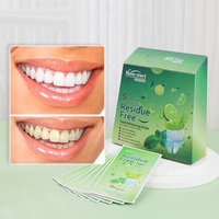 Bandes blanchissantes pour les dents sans résidus, saveur menthe, fines, auto-adhésives, traitement d'éclaircissement buccal à domicile