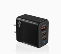 Chargeur USB-C 45W QC3.0 PD à 2 ports, station de charge rapide pour téléphone portable, écouteurs, appareil photo, ordinateur portable, compatible avec les prises EU/US/UK 5V/3A