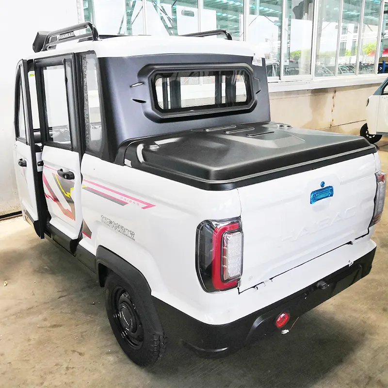 China neues Modell elektrische Mini Pickup Dreirad Dreirad Mini Größe 4 Sitze elektrische Dreirad Pickup mit Kabine