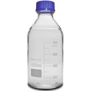 Bouteilles de réactif d'eau en plastique Borosilicate avec chapeau à vis, prix d'usine, laboratoire 250Ml 1000 <span class=keywords><strong>Ml</strong></span> verre borosilicaté transparent - Product Image 5