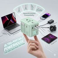 Chargeur de voyage universel à livraison rapide avec plusieurs ports USB 20W GaN, adaptateur de prise EU vers UK, faible MOQ avec fusible à réinitialisation automatique