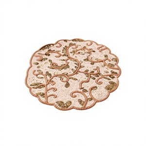 Beautiful Beaded Embroidery <b>Placemats</b> Handmade Luxury <b>Dining</b> <b>Table</b> Accessories for Home Interior Restaurant and Hotel Use - Product Image 1