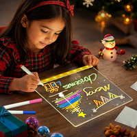 Tableau de Dessin LED Rechargeable Lumineux en Acrylique Effaçable et Coloré avec Support et Stylo, Cadeau Idéal pour Enfants