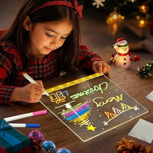 Tableau de Dessin LED Rechargeable Lumineux en Acrylique Effaçable et Coloré avec Support et Stylo, Cadeau Idéal pour Enfants - Product Image 3