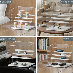 Acrylic hiển thị trong suốt Trường hợp với bậc thang đứng và cơ sở màu trắng cho hộp mù hình bộ sưu tập giới thiệu - Product Image 6