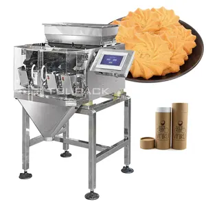 Automatic Biscuit Candy Rotary Canning Machine Cookie Food Tin Can Jar Sealing Machine With Linear Weigher Pop Can Sealer