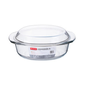 Plat de Cuisson en Verre HXGLASS Grande Vente Plat à Rôtir en Verre Ovale <span class=keywords><strong>Poisson</strong></span> 1.6L 3.5L Plat de Cuisson en Verre Trempé Plat à Gratin avec Couvercle - Product Image 3