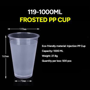 Fuling dùng một lần 32 oz 1000ml xách tay rõ ràng BOBA <span class=keywords><strong>cup</strong></span> với nắp bong bóng trà xô <span class=keywords><strong>pp</strong></span> tiêm ly nhựa - Product Image 2