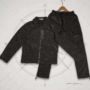 Stone Casual Metal Nylon <b>Waterproof</b> Reflective Loose Island Autumn Long-Sleeved Autumn lightweight Jacket <b>Set</b> For Men - Product Image 1